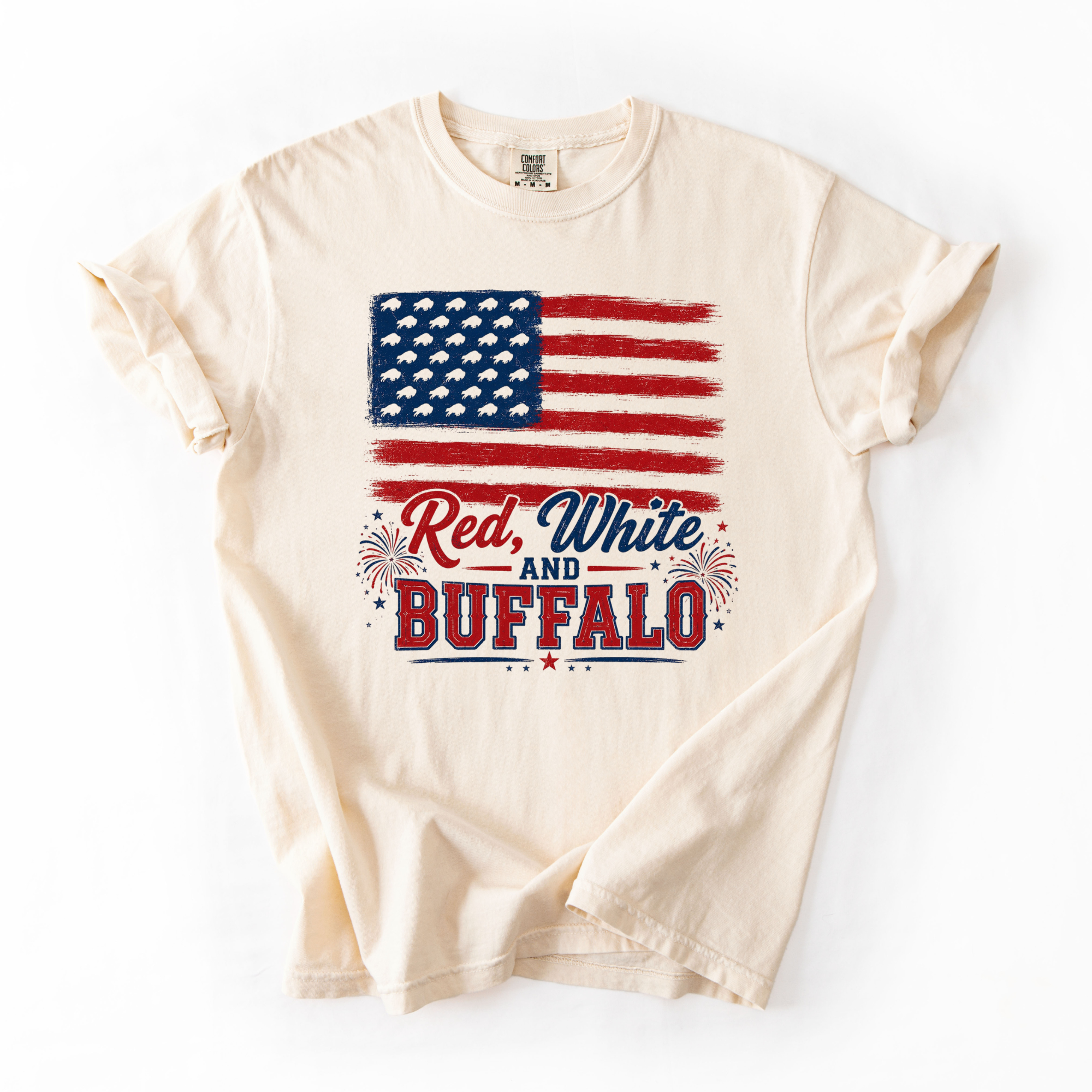 Red white and buffalo T-shirt