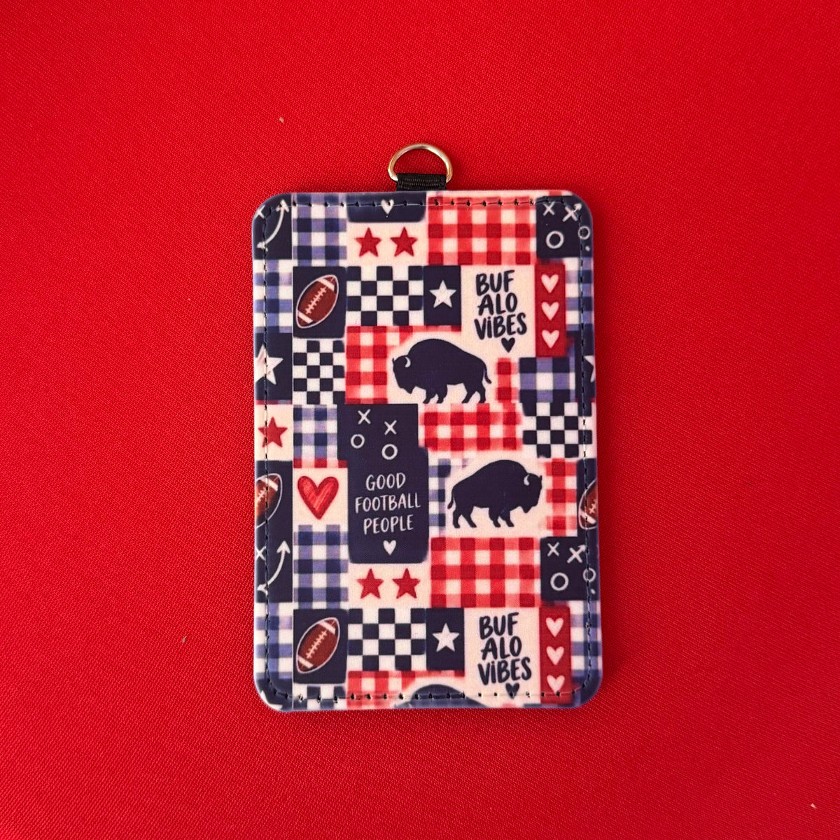 Gingham name tag