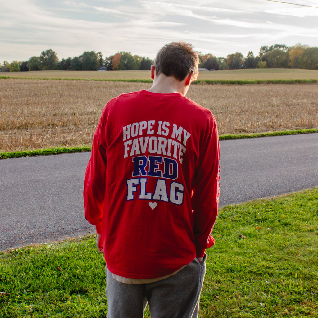 Red flag long sleeve shirt