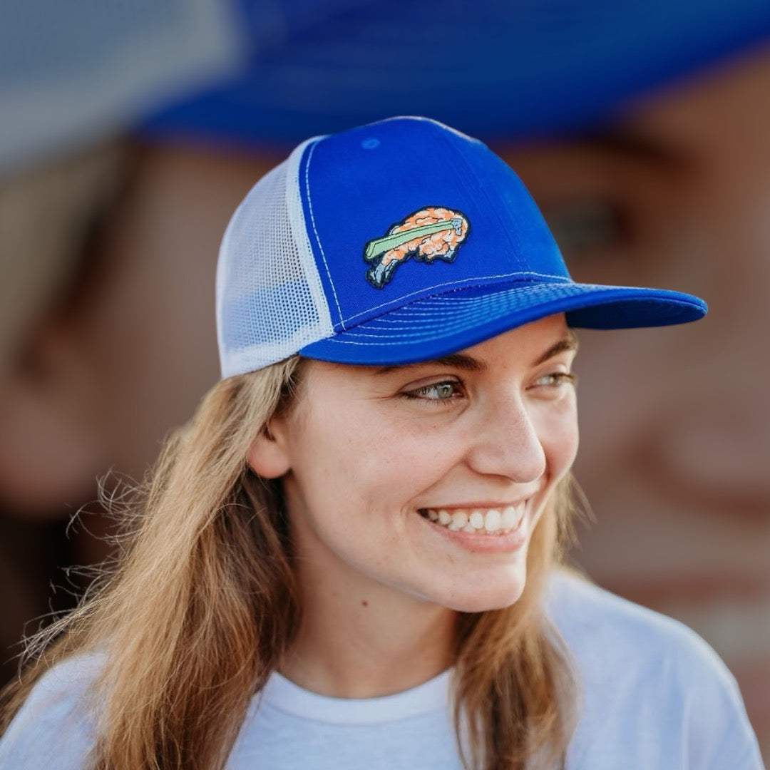 Chicken wing blue hat embroidered