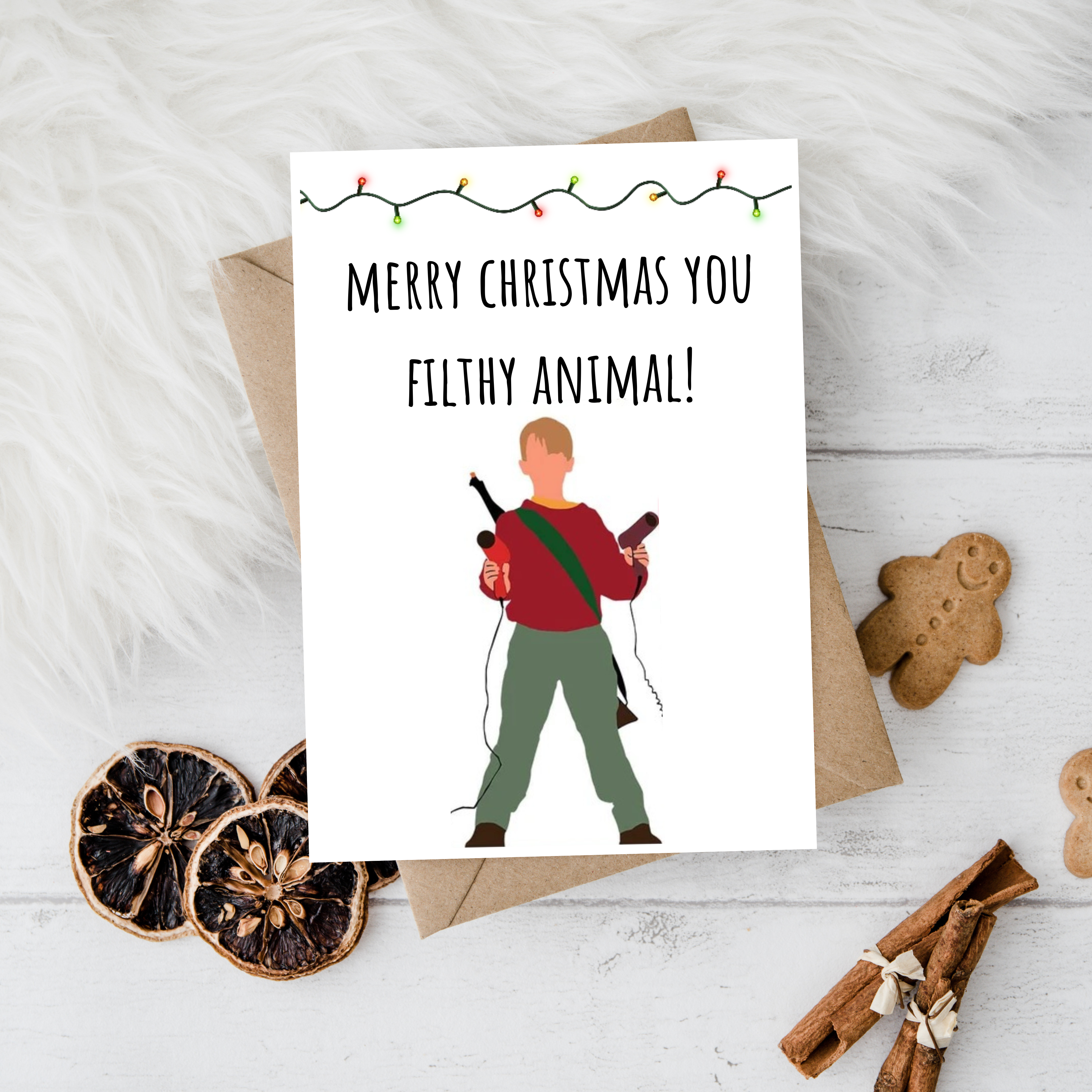Filthy Animal Christmas Card
