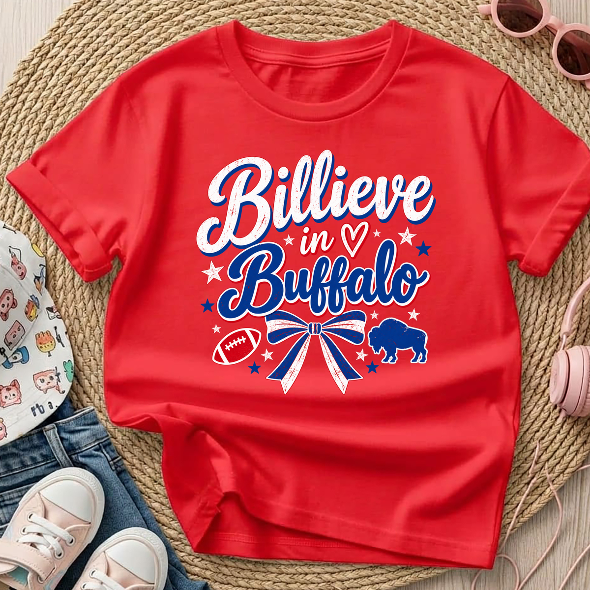 Billieve in buffalo T-shirt