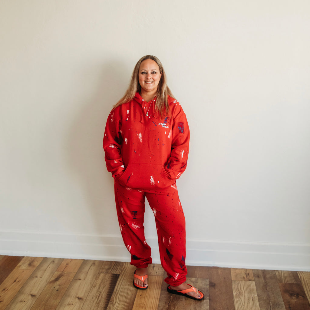 Red Mafia made Sweatsuit (sold separately)