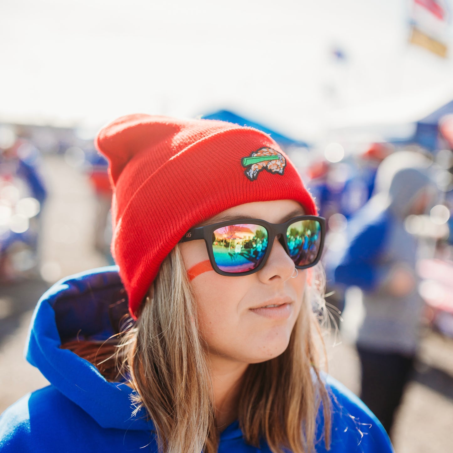 Chicken wing beanie embroidered