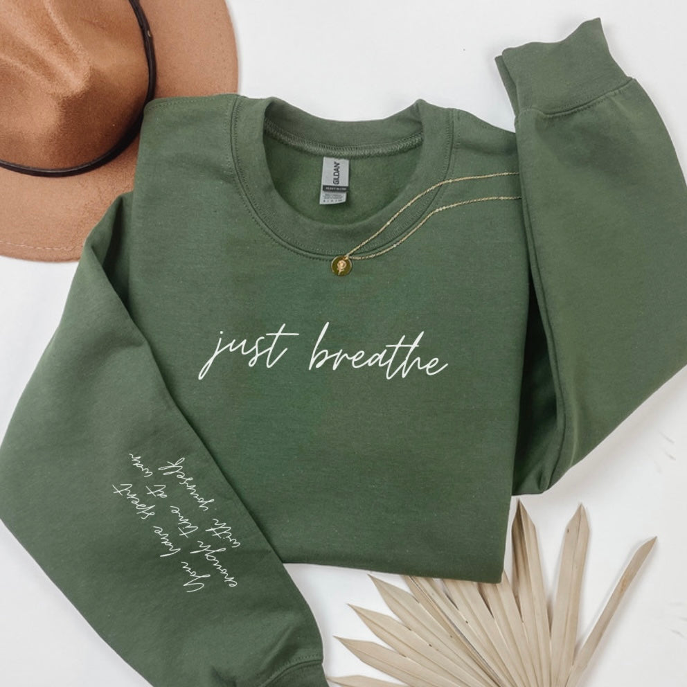 Just breathe Crew green