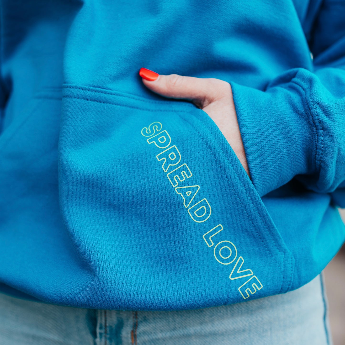 Spread Love blue Hoodie