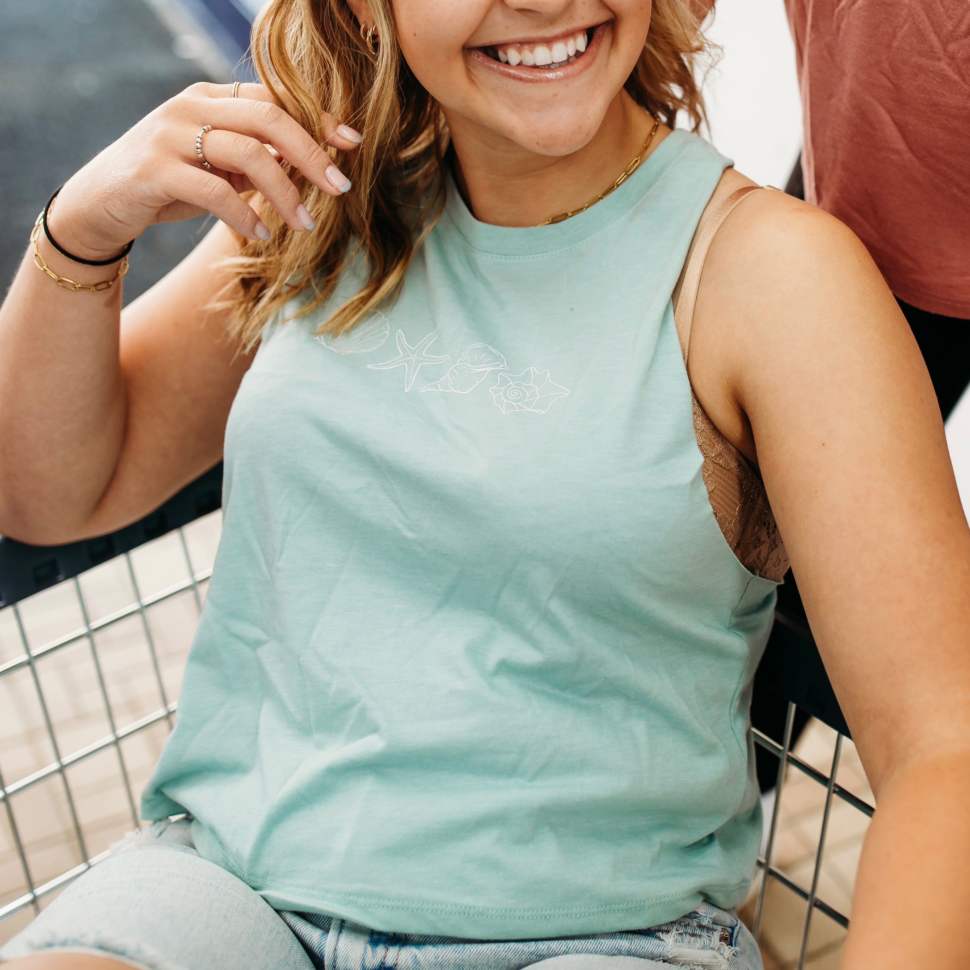 Seashell crop tank